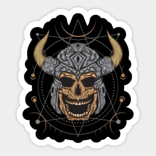 Viking Skull with sacred geometry Sticker